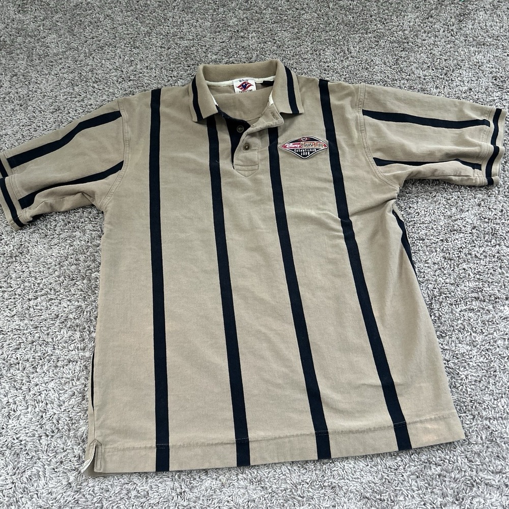Vintage Disney‎ Cruise Line Brown Stripe Embroidered Polo XL